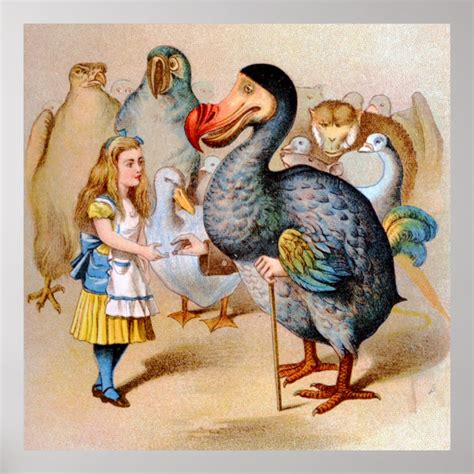 Alice And The Dodo Bird In Wonderland Poster Uk