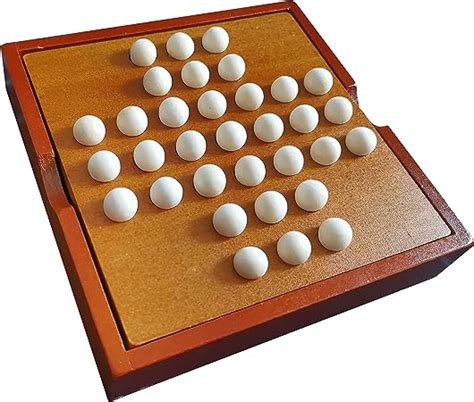 Hoyvo Solitaire Board Game Jumping Marbles Peg Solitaire