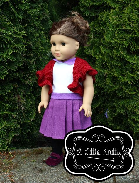 A Little Knitty Dana Shawl Doll Clothes Pattern 18 Inch American Girl