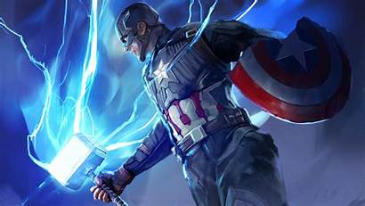 Captain Endgame America Avengers 4k Mjolnir Wallpapers
