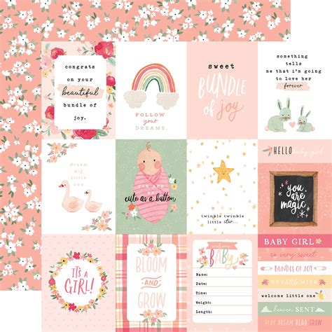 Collection Welcome Baby Girl Double Sided Cardstock 12x12 787790404620