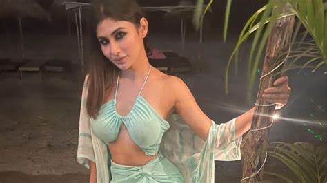 mouni roy in bikini and thigh slit skirt has a blast with friends
