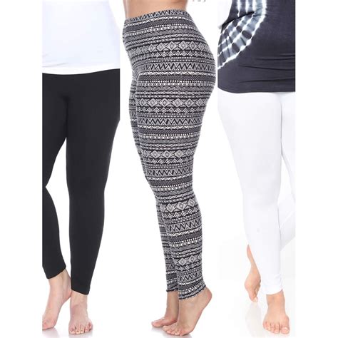 White Mark White Mark Womens Pack Of 3 Plus Size Leggings Walmart