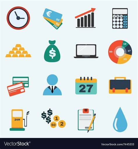 Colorful Economy Icon Set Royalty Free Vector Image