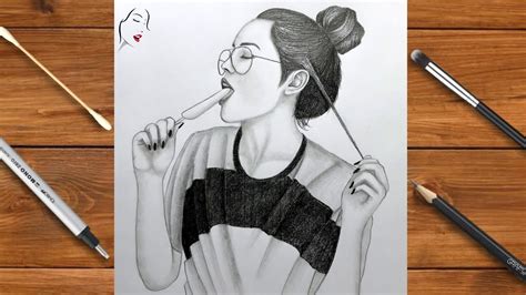 How To Draw A Girl With Glasses A Cute Girl Drawing Step By Step