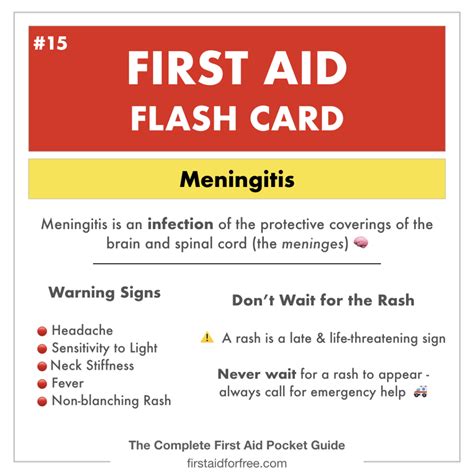 First Aid Flashcard 15 Meningitis 001 First Aid For Free