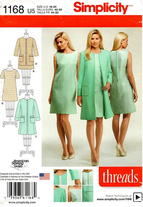 Sz 16 Thru 24 Simplicity Pattern 1168 By Threads In 2020 Shift Dress