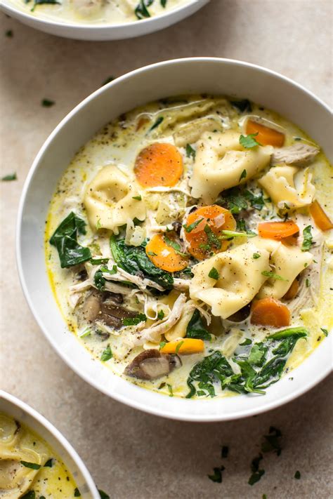 Creamy Spinach Tortellini Soup With Chicken Salt And Lavender