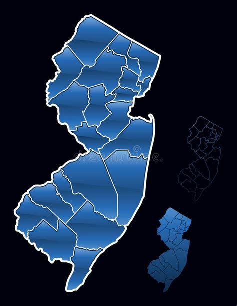 Estado De New Jersey Por Los Condados Ilustración del Vector