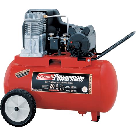 Coleman Portable Air Compressor — 20 Gallon 5 Peak Hp Model