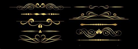 Gold Dividers On Black Background Vector Eps 10 7739243 Vector Art At