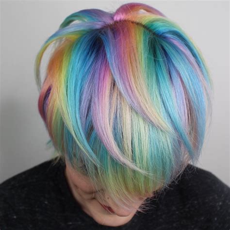 Pastel Rainbow In 2020 Short Rainbow Hair Pastel Rainbow Hair