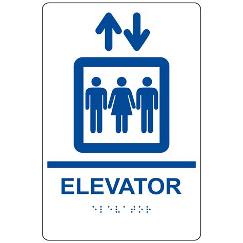 Ada Elevator Braille Sign Rre 685 Bluonwht Elevator Escalator