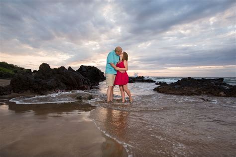 Beautiful Maui Sunset Couple Kissing On The Beach Wailea Photography Couple Kissing Wailea