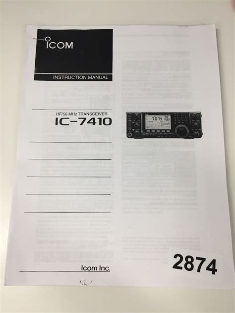 Icom Instruction Manual For Ic 7410 Ham Radio Estate Planning