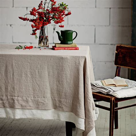 Two Tone 100 Pure Linen Table Cloth Tablecloths Universal Dust Cover