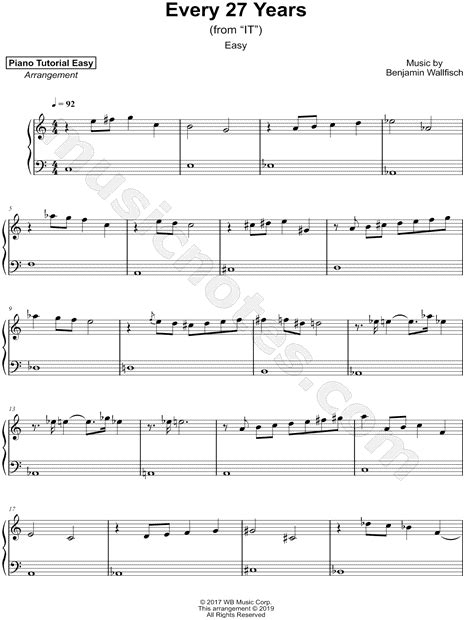Piano Tutorial Easy Every 27 Years [easy] Sheet Music Piano Solo In A Minor Download