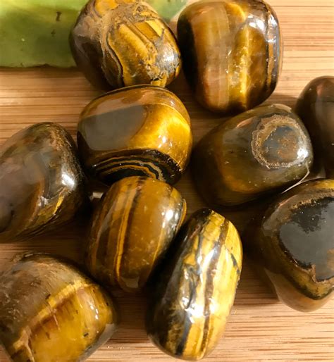 Tumbled Tigers Eye Stones Set With Gift Bag And Note