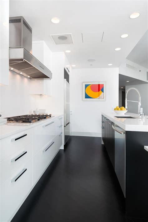 Black And White Kitchen With Modern Art Hgtv