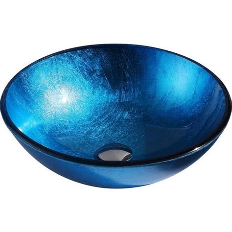 Anzzi Arc Series Deco Glass Vessel Sink In Lustrous Light Blue Ls Az078
