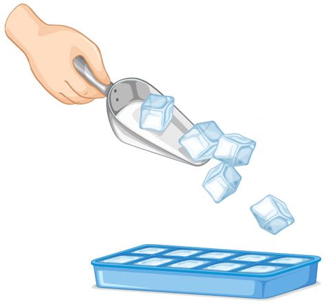 vector icecube  spoon  ice tray  white