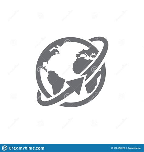 Earth Rotating Icon Vector Illustration Decorative Design Stock Vector