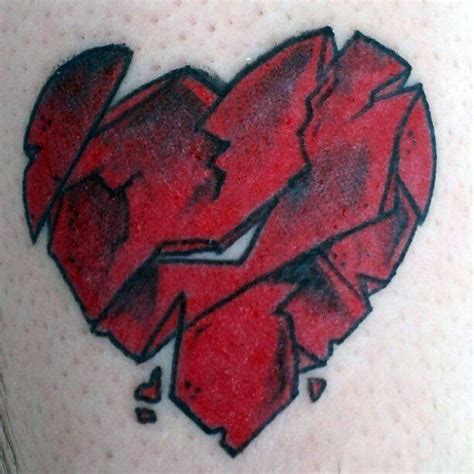 40 Broken Heart Tattoo Designs For Men Split Ink Ideas Tattoos