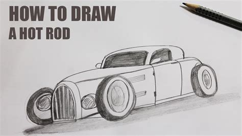 How To Draw A Hot Rod Easy Hot Rod Drawings Youtube