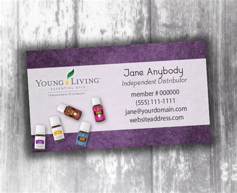 Young Living Business Card Purple Oily Cards Young Living