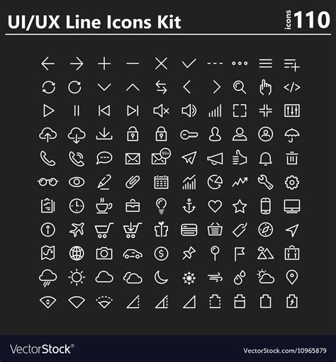 Ui And Ux Big Bold Line Icons Kit Royalty Free Vector Image