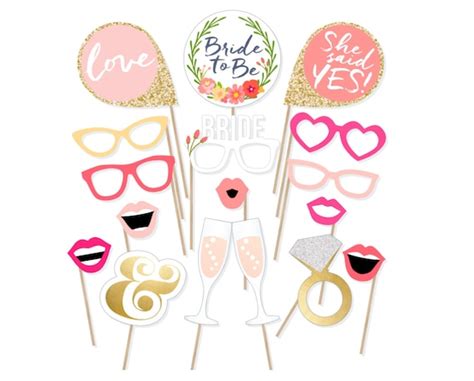 Printable Bridal Shower Photo Booth Props Bride Photobooth
