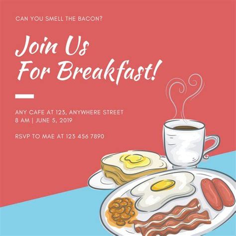 Free Printable Breakfast Invitations

