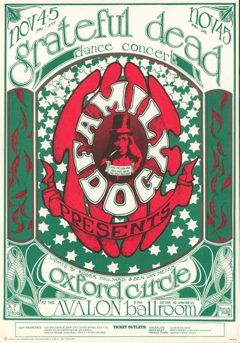 Grateful Dead Vintage Concert Poster From Avalon Ballroom Nov 4 1966
