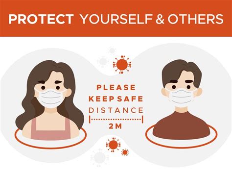 Premium Vector Protect Yourself And Others Keep Safe Distance Sign