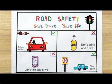 Road Safety Drawing Easy Road Safety Drawing For Competition How To Draw City Road Safety