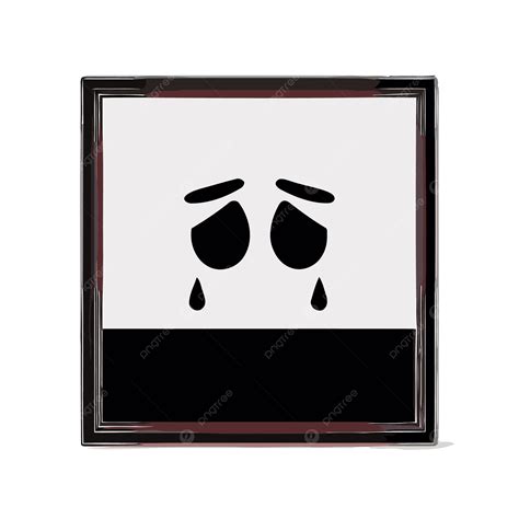 Bingkai Hitam Dengan Air Mata Di Wajah Sedih Vektor, Ikon Air Mata