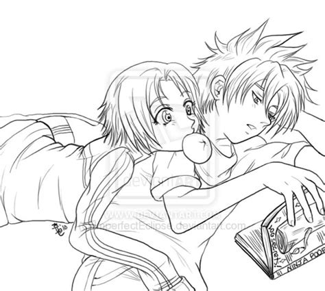 Emo Anime Couples Coloring Pages Kiannaropweaver