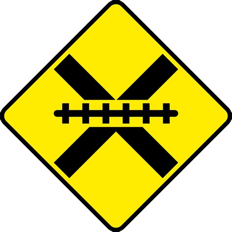 Uncontrolled Railroad Crossing Ahead Sign In Ireland Clipart Free