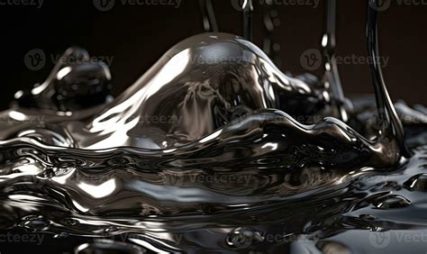 A Close Up Of Liquid Metal Splashing And Bubbling Creating Using