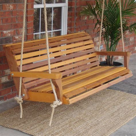 Tmp Outdoor Furniture Classic Roll Back Red Cedar Porch Swing Porch