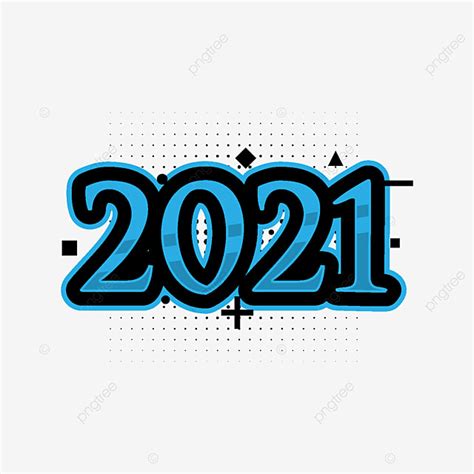 New Year Typography Vector Hd Png Images Flat 2021 Year Typography