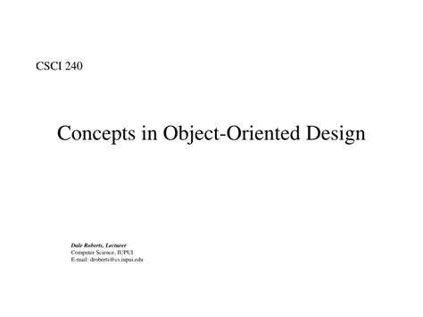 Ppt Concepts In Object Oriented Design Powerpoint Presentation Free