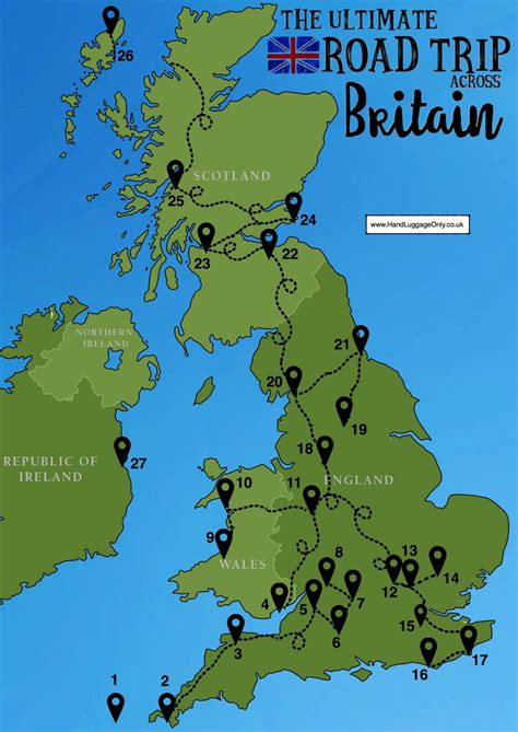The Ultimate Road Trip Map Of 26 Places To See Across Great Britain