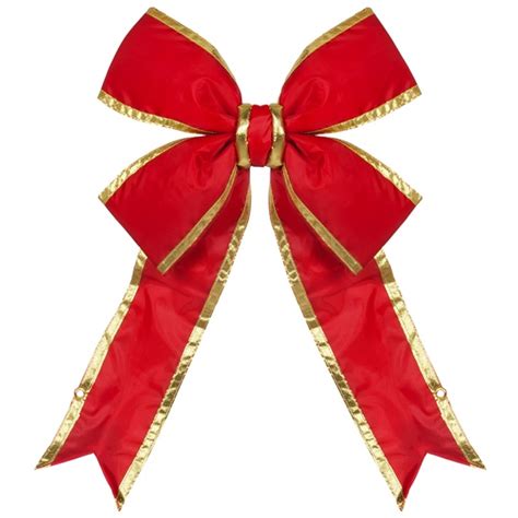 Red With Gold Trim Structural 3d Nylon Christmas Bow
