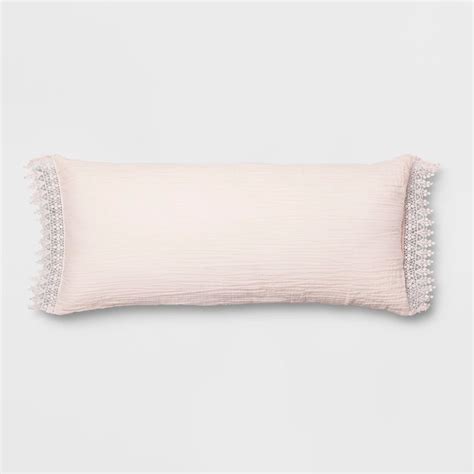 Blush Lace Trim Oversized Lumbar Pillow Best Target Ts 2018