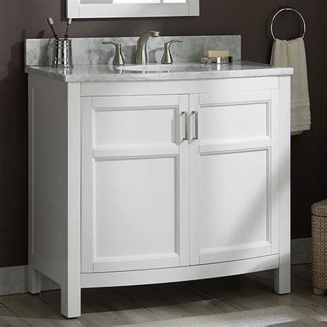 Allen Roth Moravia 36 In White Single Sink Bathroom Vanity With