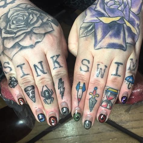 Impressive Both Hands Knuckle Tattoos