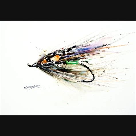 Fly Fishing Watercolor Print Fly Art Fly Painting By Dean Etsy