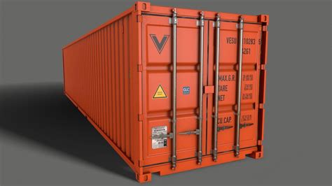Pbr 40 Ft Shipping Cargo Container 3d Model