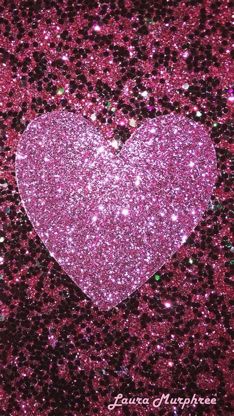 Glitter Phone Wallpaper Pink Sparkle Heart Background Sparkling Shimmer